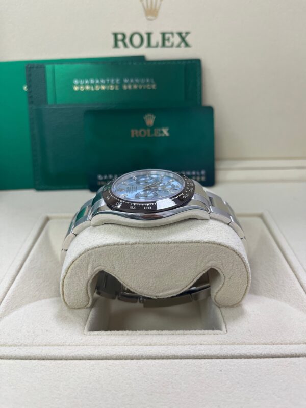 Rolex Daytona Platinum 40mm Ice Blue Diamond Baguette Dial (Ref # 116506) - Image 7