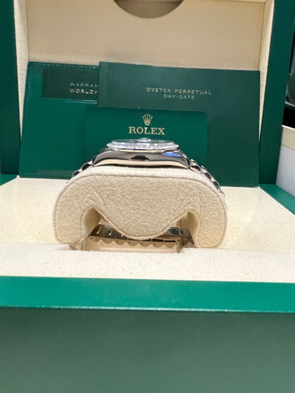 Rolex Day-Date 36/ Blue Ombre Dial/ Diamond Bezel/ White Gold President Bracelet (Ref # 128349RBR) - Image 6