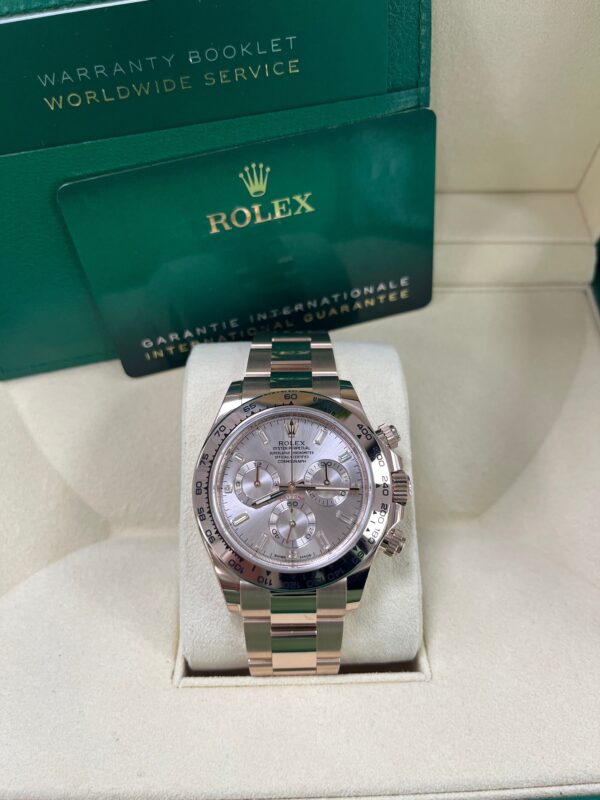 Rolex Daytona Everose Gold Rose Diamond Baguette 40mm Dial Oyster Bracelet Ref# (116505) - Image 6