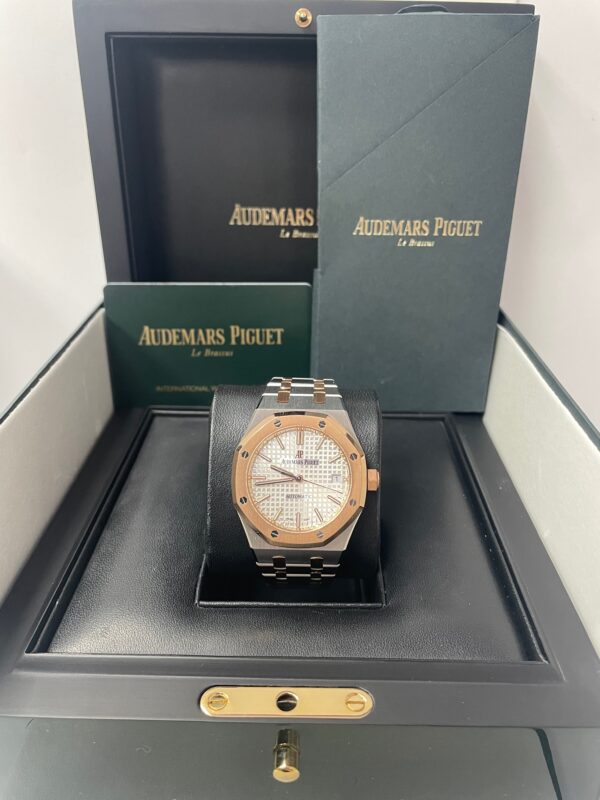 Audemars Piguet Royal Oak Selfwinding Rose Gold and Steel White Dial 37mm Ladies Watch (Reference #15450SR.OO.1256SR.01) - Image 3