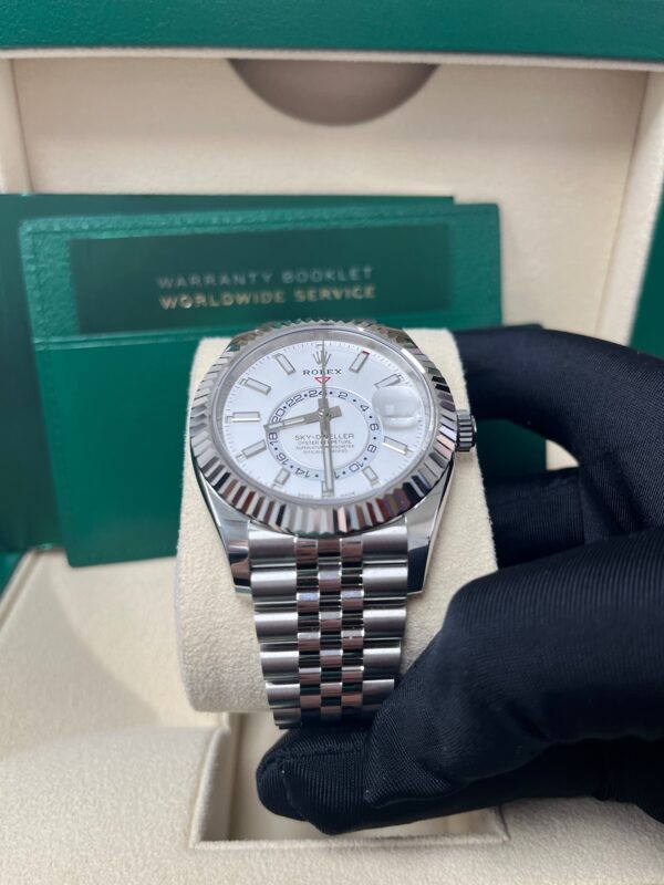 Rolex Sky-Dweller White Rolesor Sky-Dweller Watch - White Index Dial - Jubilee Bracelet 326934 - Image 7