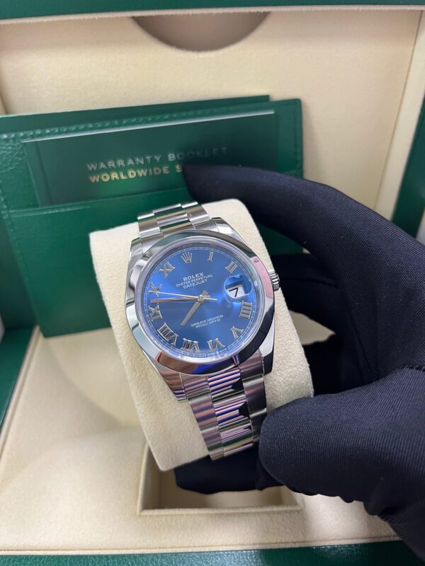 Rolex Datejust 41mm “Blue Roman Dial” Oyster Bracelet Reference # 126300 - Image 8