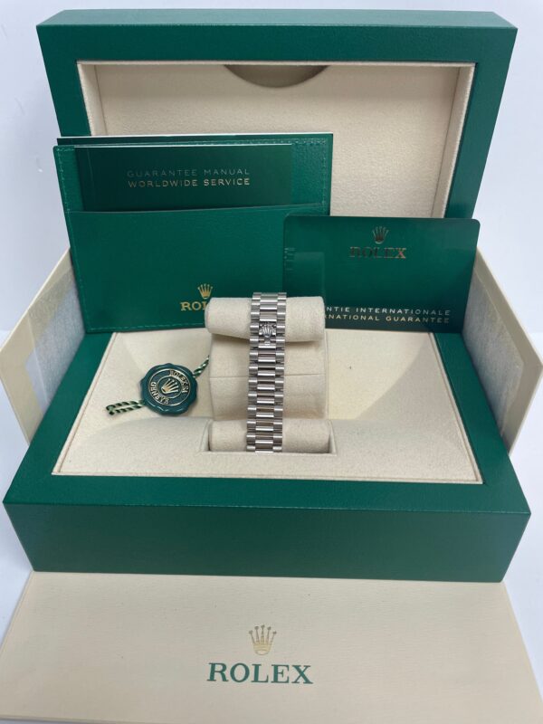 Rolex White Gold Datejust 31 Watch - Diamond Bezel - Mother-Of-Pearl Diamond Dial - President Bracelet (Reference #278289rbr) - Image 7
