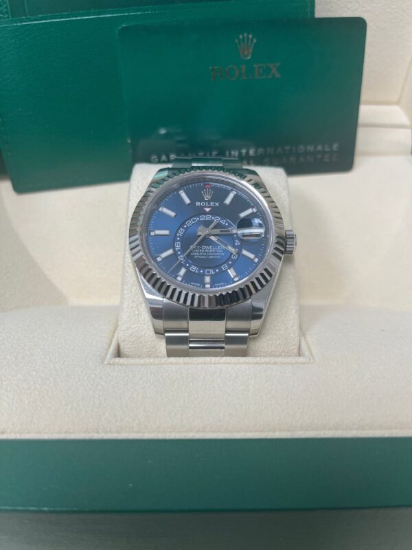 Rolex Sky-Dweller White Rolesor - Blue Index Dial - Oyster Bracelet (Ref# 326934) - Image 3