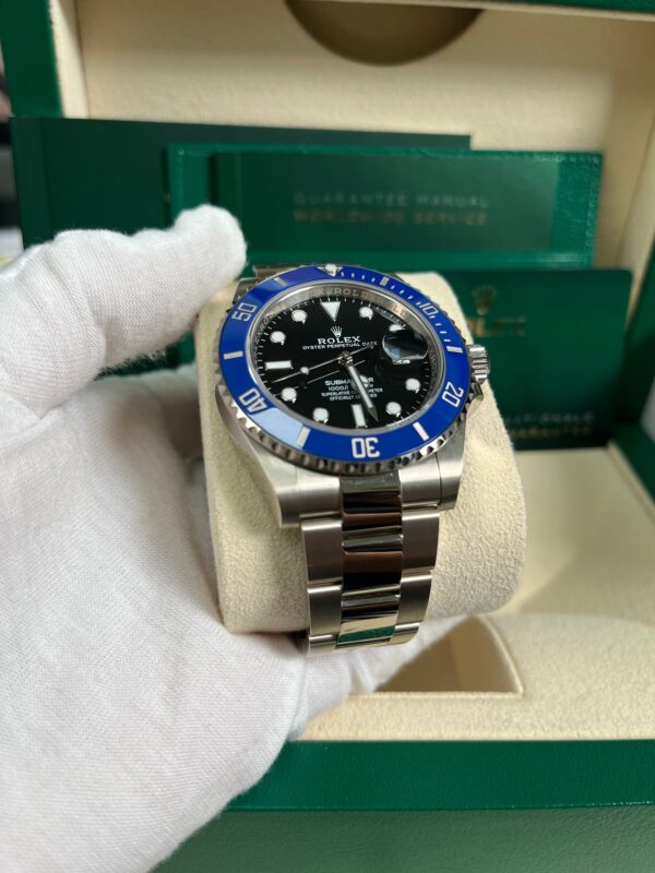 Rolex White Gold Submariner Date Watch - The Blueberry - Blue Bezel - Black Dial (Ref # 126619LB) - Image 3