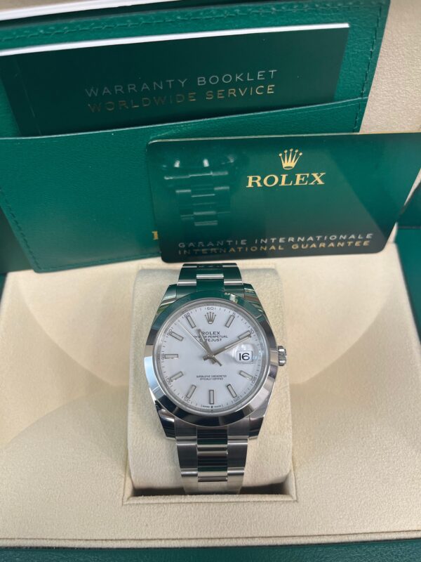 Rolex Datejust 41mm Oyster Bracelet Steel White Index Dial Reference # 126300 - Image 3