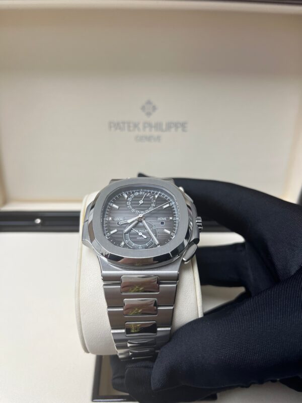Patek Philippe Nautilus Travel Time Chronograph/ Stainless Steel/ Black Graduated Dial (Ref# 5990/1A-001) - Image 7