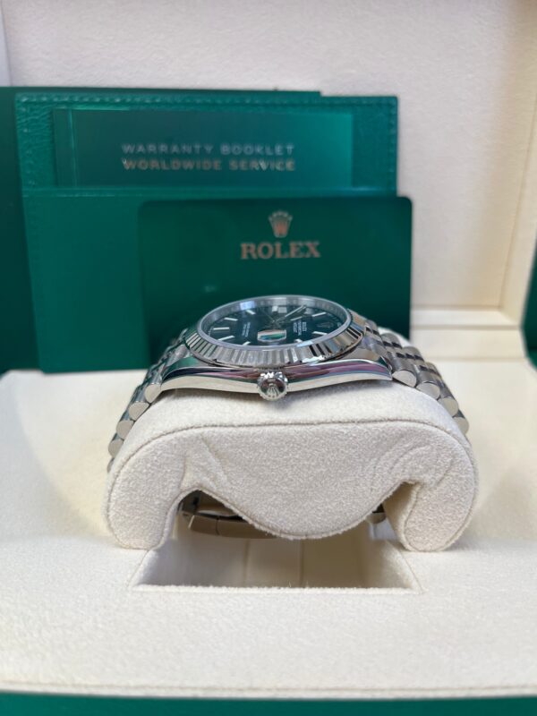 Rolex Datejust 41 White Gold and Steel Blue Index Jubilee Fluted Bezel (Ref#126334) - Image 5