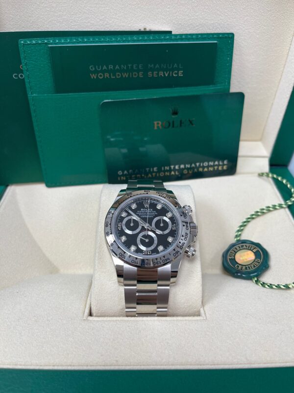 Rolex Daytona White Gold Black Diamond Dial Oyster Bracelet 40mm (Reference 116509) - Image 2