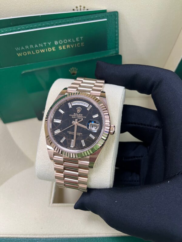 Rolex Day-Date 40 Fluted Bezel - Eisenkiesel Diamond Dial - President Bracelet 228235 - Image 2
