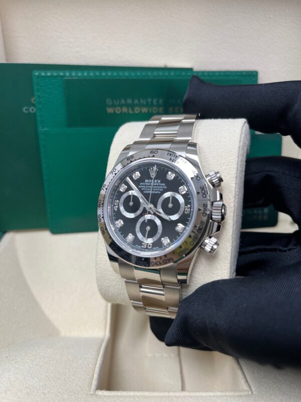 Rolex Daytona White Gold Black Diamond Dial Oyster Bracelet 40mm (Reference 116509) - Image 6
