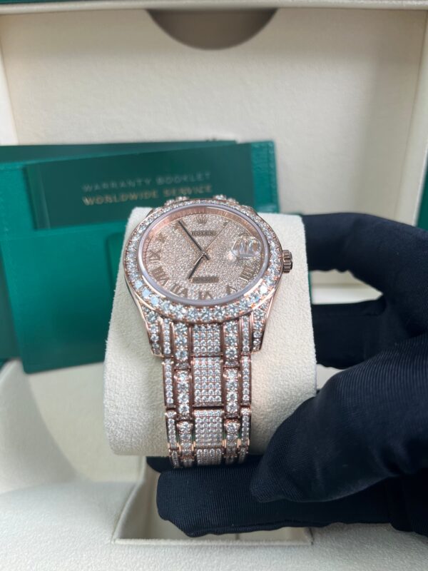 Rolex Pearlmaster 39 Everose Gold Paved Diamond dial Diamond-set bezel Pearlmaster bracelet (Reference 86405RBR) - Image 5