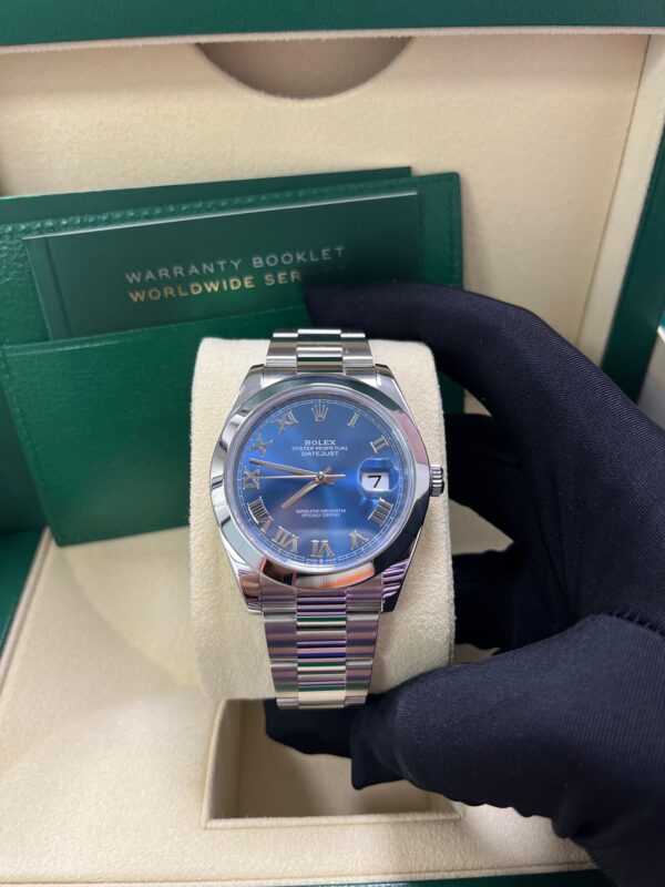 Rolex Datejust 41mm “Blue Roman Dial” Oyster Bracelet Reference # 126300 - Image 5