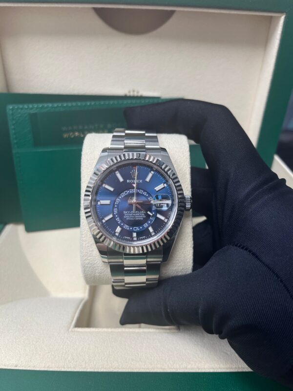 Rolex Sky-Dweller White Rolesor - Blue Index Dial - Oyster Bracelet (Ref# 326934) - Image 2