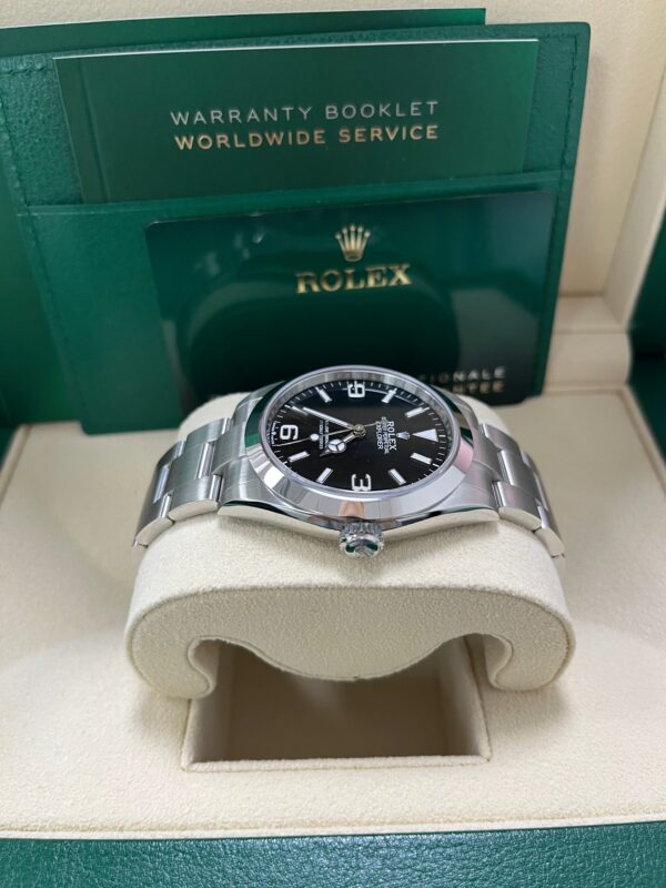 Rolex Explorer Oystersteel 40 Watch Smooth Bezel Black Index Arabic Dial Oyster Bracelet 224270 - Image 5