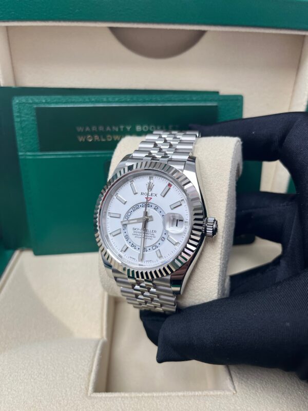 Rolex Sky-Dweller White Rolesor Sky-Dweller Watch - White Index Dial - Jubilee Bracelet 326934 - Image 6