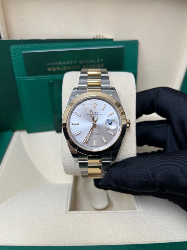 Rolex Datejust 41 Two-Tone Yellow Gold & Oystersteel - Silver Dial - Index Dial (Ref# 126303) - Image 12