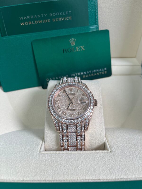Rolex Pearlmaster 39 Everose Gold Paved Diamond dial Diamond-set bezel Pearlmaster bracelet (Reference 86405RBR) - Image 8