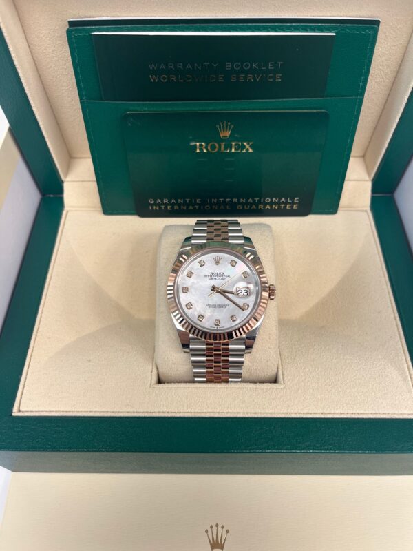 Rolex Datejust 41 Two-Tone Stainless Steel and Rose Gold/ "Mother of Pearl" Diamond Dial/ Fluted Bezel/ Jubilee Bracelet (Ref#126331) - Image 2