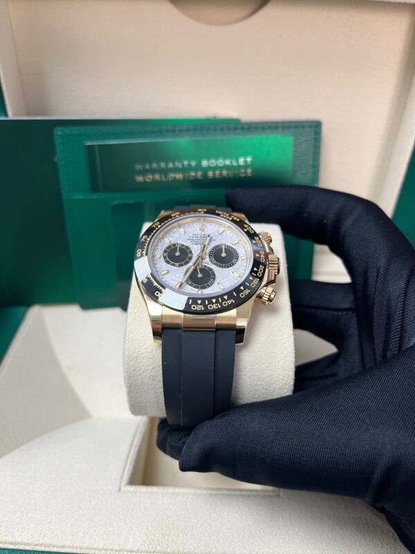 Rolex Daytona 40 Watch - Meteorite and Black Index Dial - Black Oysterflex Strap (Ref # 116518LN) - Image 9