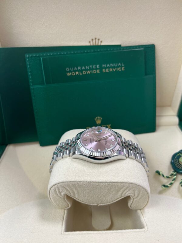 Rolex Datejust 31 Fluted Bezel Pink Diamond Dial Jubilee Bracelet 278274 - Image 4