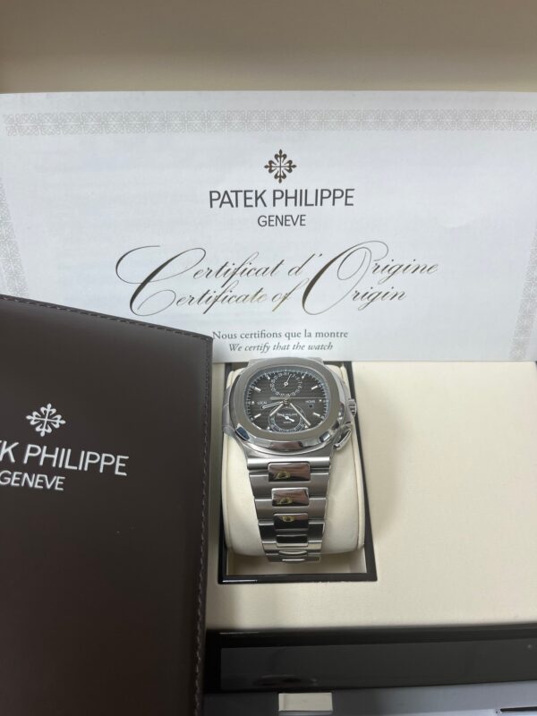Patek Philippe Nautilus Travel Time Chronograph/ Stainless Steel/ Black Graduated Dial (Ref# 5990/1A-001) - Image 4