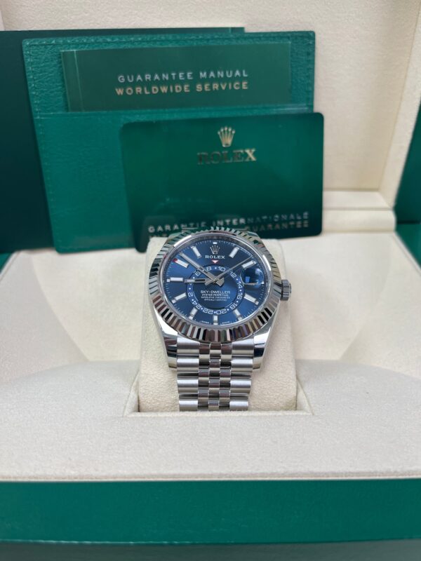 Rolex Sky-Dweller White Rolesor - Blue Index Dial - Jubilee Bracelet (Ref# 326934) - Image 2