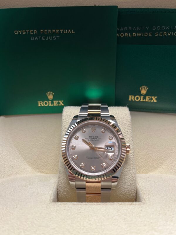 Rolex Datejust 41 Two-Tone Stainless Steel and Rose Gold/ Sundust Diamond Dial/ Fluted Bezel/ Oyster Bracelet (Ref#126331) - Image 2