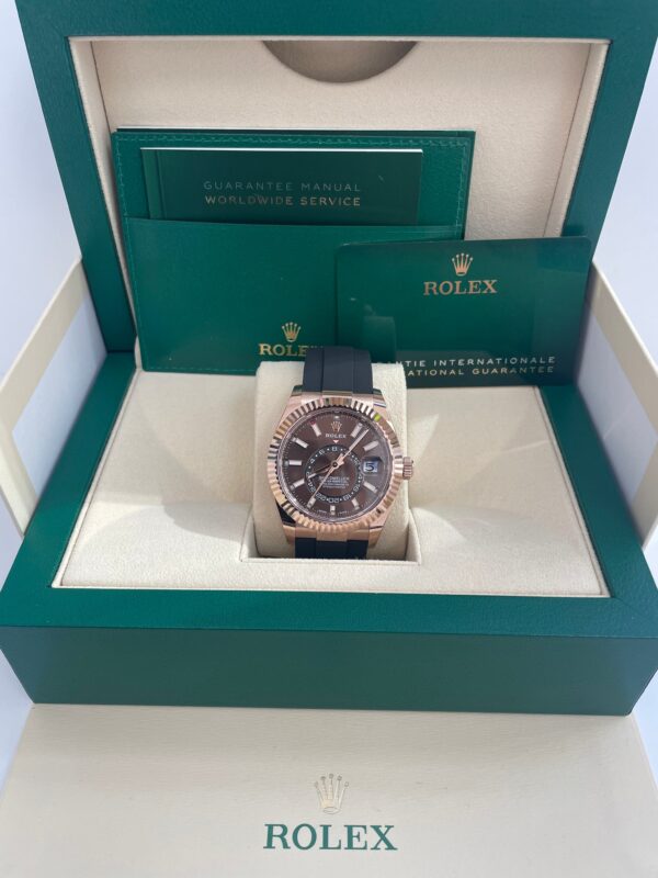 Rolex Sky-Dweller 42mm Rose Gold Chocolate Index Dial Oysterflex Bracelet (Ref # 326235) - Image 3