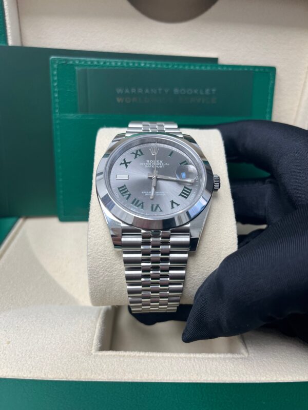 Rolex Datejust 41/ Stainless Steel/ Wimbledon Slate Green Roman Dial/ Smooth Bezel/ Jubilee Bracelet (Ref# 126300) - Image 7