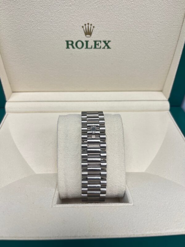Rolex Day-Date II 18kt White Gold Rolex President Blue Wave Dial Watch (Ref 218239BLWAP) - Image 6