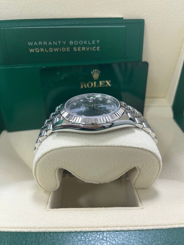 Rolex Datejust 41-18K White Gold & Steel - Dark Rhodium Diamond Dial - Jubilee (Ref # 126334) - Image 5