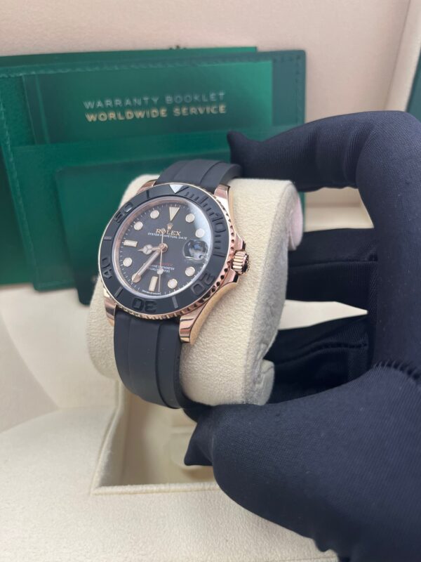 Rolex Yacht-Master 37mm Rose Gold - Black Dial - Oysterflex Strap (Ref# 268655) - Image 9