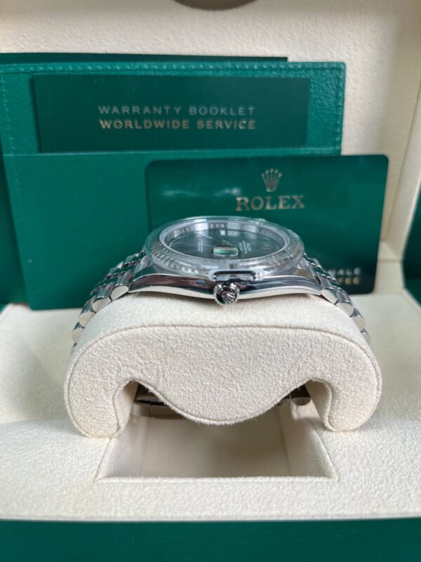 Rolex Datejust 41/ Two-Tone 18k White Gold & Steel/ Grey Slate Wimbledon Green Dial/ Fluted Bezel/ Jubilee Bracelet (Ref# 126334) - Image 6