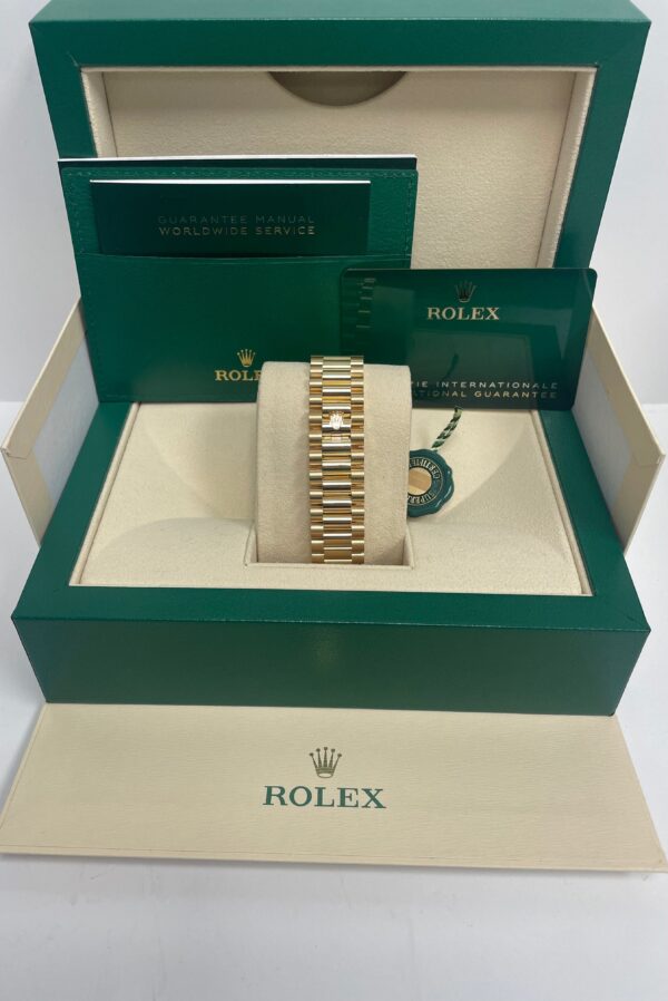 Rolex Day-Date 40 Yellow Gold - Black Diamond Dial - Diamond Bezel - President Bracelet (Ref# 228348RBR) - Image 3