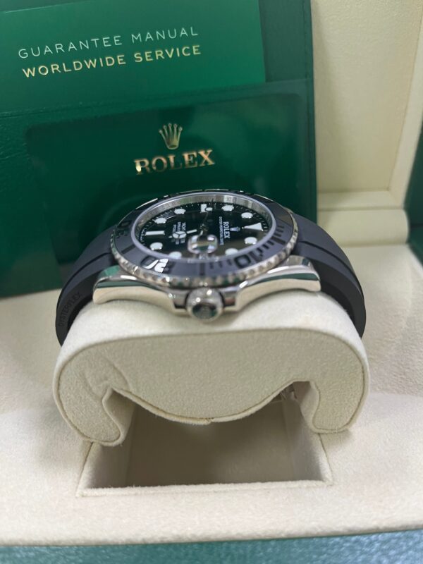 Rolex White Gold Yacht-Master 42 Watch - Black Dial - Oysterflex Strap (Ref # 226659) - Image 5