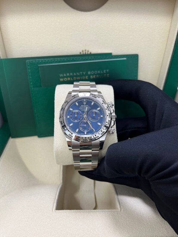 Rolex Daytona White Gold Cosmograph 40 Watch - Blue Index Dial (Ref# 116509) - Image 11