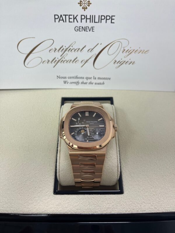 Patek Philippe Nautilus Moon Phase Rose Gold 40mm Brown Black Dial 5712/1R-001 - Image 8
