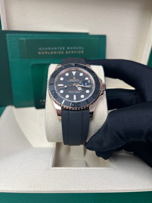 Rolex Yacht-Master 40mm Rose Gold - Black Dial -  Oysterflex Strap (Ref# 126655) - Image 6