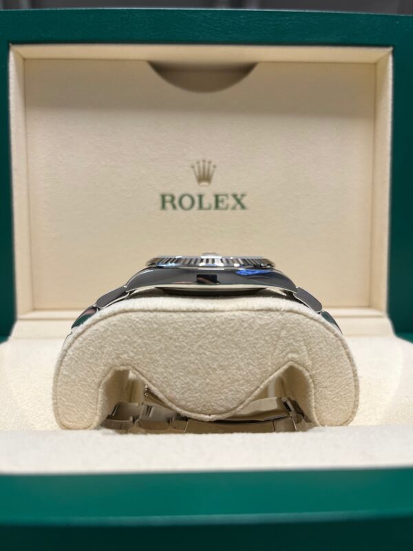 Rolex Steel and White Gold Rolesor Datejust 41 Watch - Fluted Bezel - Black Diamond Dial - Oyster Bracelet 126334 - Image 4