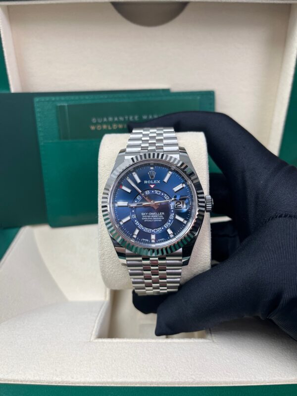 Rolex Sky-Dweller White Rolesor - Blue Index Dial - Jubilee Bracelet (Ref# 326934) - Image 4