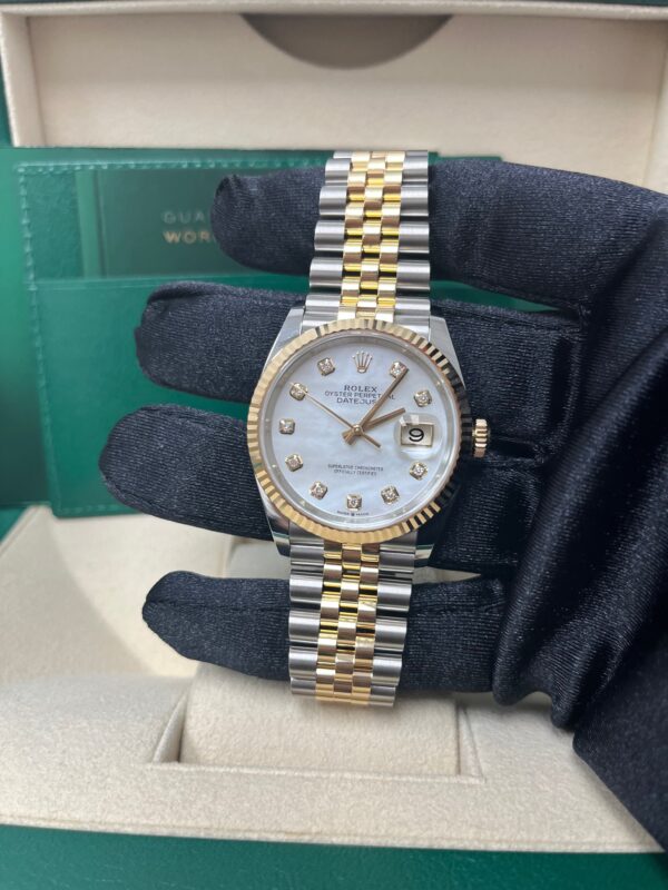 Rolex Mother of Pearl Dial Jubilee Two-Tone Yellow Gold Datejust 36 (Reference 126233) - Image 4