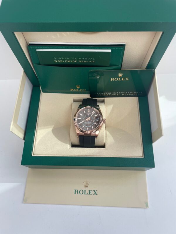 Rolex Sky-Dweller 42mm Rose Gold Chocolate Index Dial Oysterflex Bracelet (Ref # 326235) - Image 10
