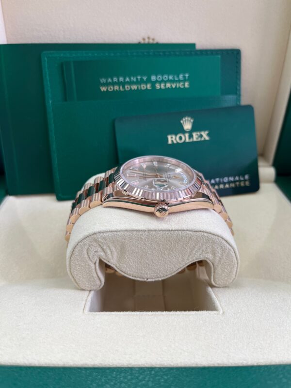 Rolex Day-Date 40 Fluted Bezel Sundust Baguette Diamond Dial President Bracelet 228235 - Image 13