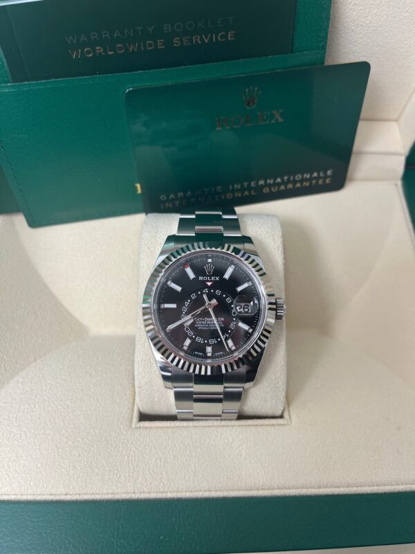 Rolex Sky-Dweller 18k White Gold 42mm Black Dial - Steel Bracelet (Ref# 326934) - Image 10