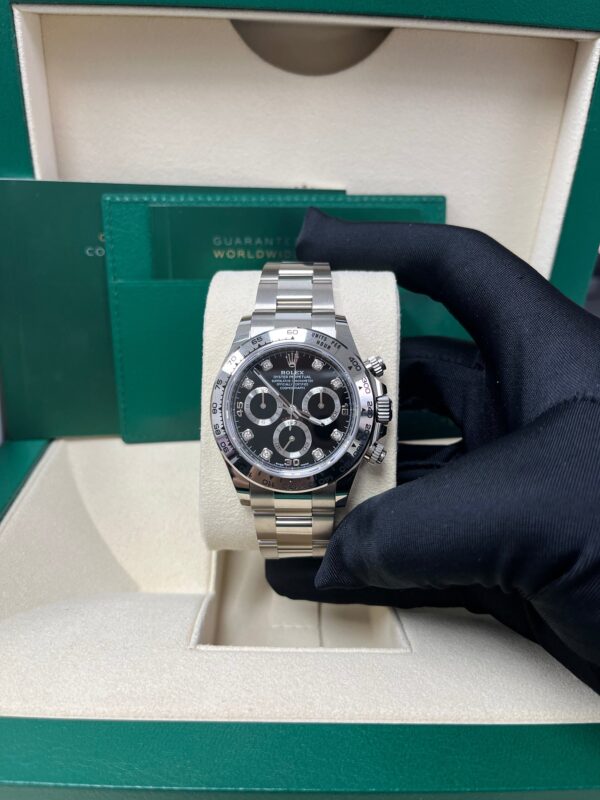 Rolex Daytona White Gold Black Diamond Dial Oyster Bracelet 40mm (Reference 116509) - Image 7