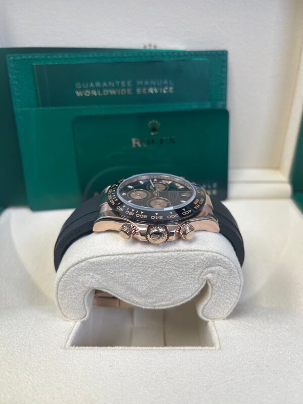 Rolex Rose Gold Daytona 40 Watch - Black Index Dial - Black Oysterflex Strap Reference Reference #116515ln - Image 4