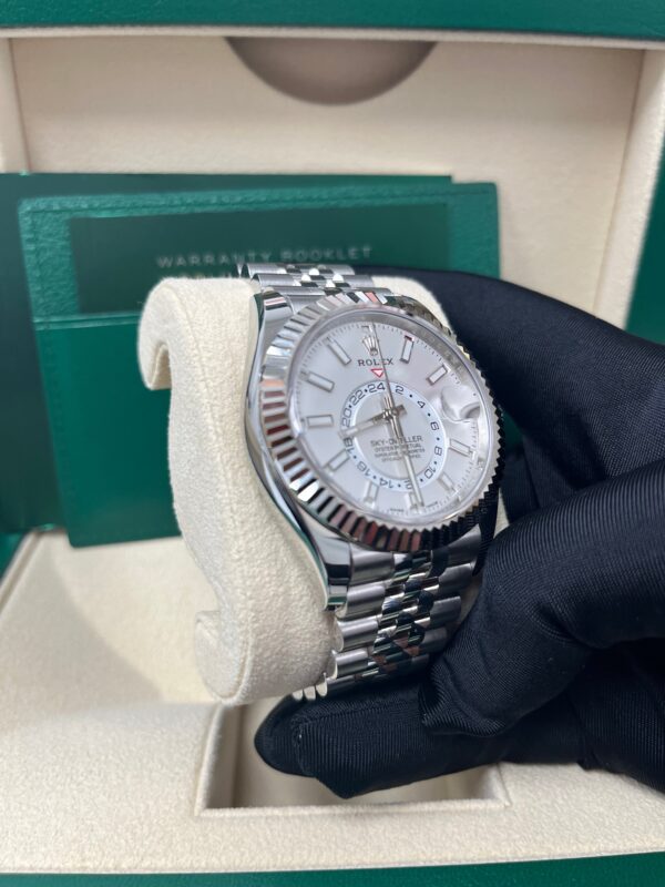 Rolex Sky-Dweller White Rolesor Sky-Dweller Watch - White Index Dial - Jubilee Bracelet 326934 - Image 8