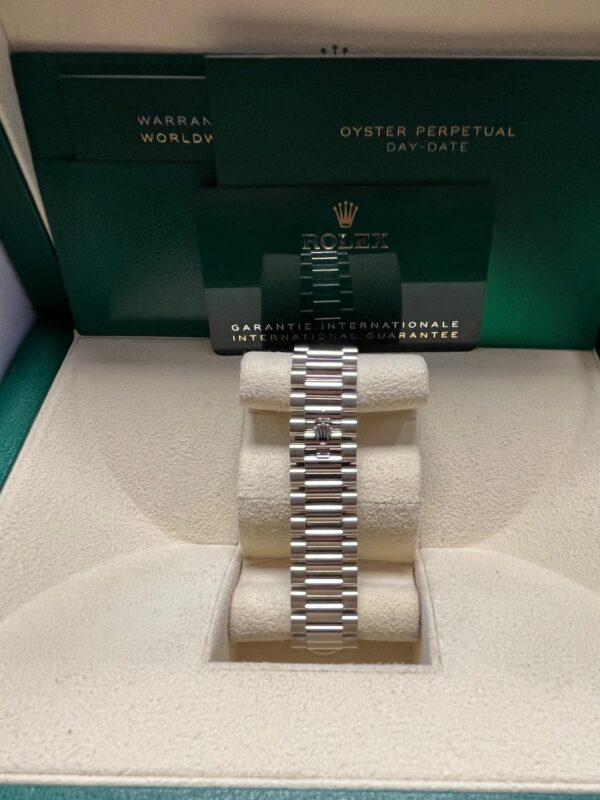Rolex Day-Date 36/ Blue Ombre Dial/ Diamond Bezel/ White Gold President Bracelet (Ref # 128349RBR) - Image 7