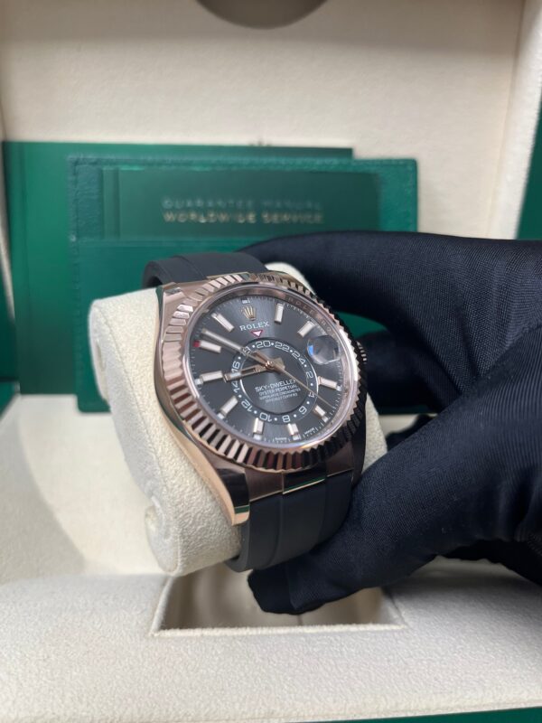 Rolex Sky-Dweller Rose Gold 42mm - Dark Rhodium Dial - Oysterflex (Ref# 326235) - Image 2